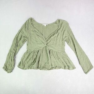 American Eagle AE Casual Babydoll Top Womens M Green Fairy Boho Soft Grunge Y2K